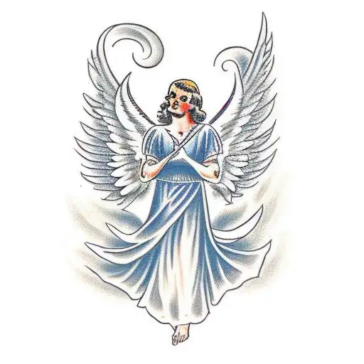 biblically accurate angel tattoo design idea