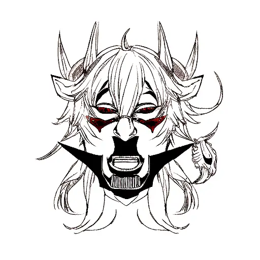 Hannya mask tattoo design idea