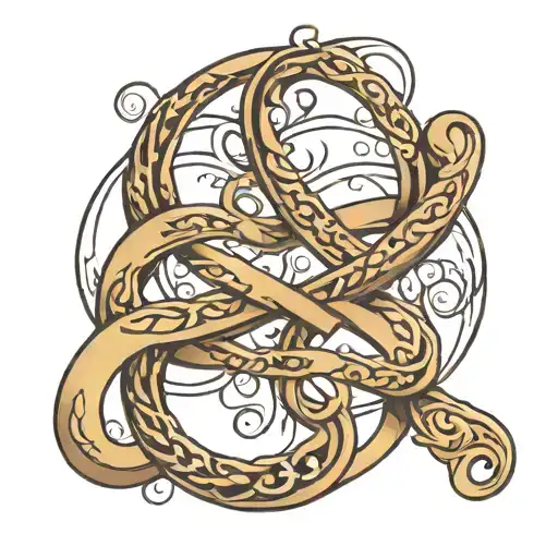 infinity symbol with cursive script surrounded tattoo design idea