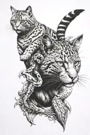 cat, snake, horse  tattoo design idea