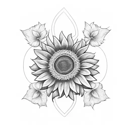 Sunflower manly tattoo design idea