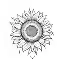 Sunflower manly tattoo design idea