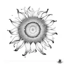 Sunflower manly tattoo design idea