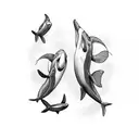 orca and mermaid tattoo design idea