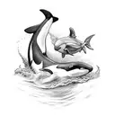 orca and mermaid tattoo design idea