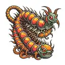 centipede with many eyes tattoo design idea
