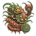 centipede with many eyes tattoo design idea