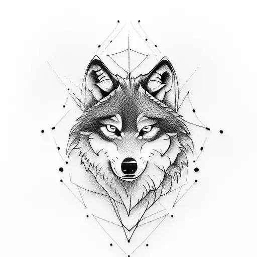 Wolf and aviation tattoo design idea