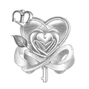 A heart-shaped lock and key intertwined with roses symbolizing eternal love and passion tattoo design idea