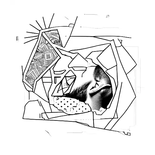 A tattoo of Mac Miller's album covers forming a collage tattoo design idea