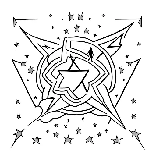 shooting star with name Shia included in it tattoo design idea