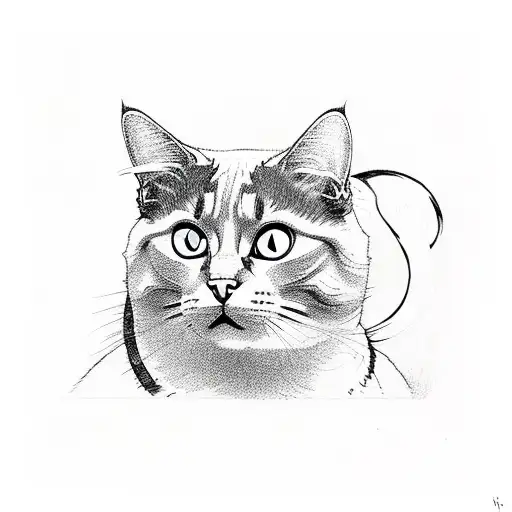 cat with uzi  tattoo design idea