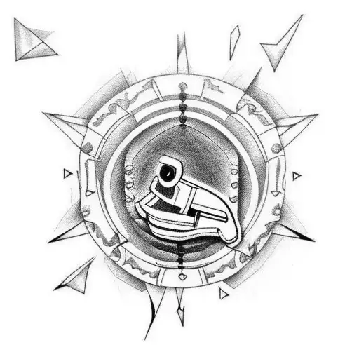 pistol blood tattoo design idea