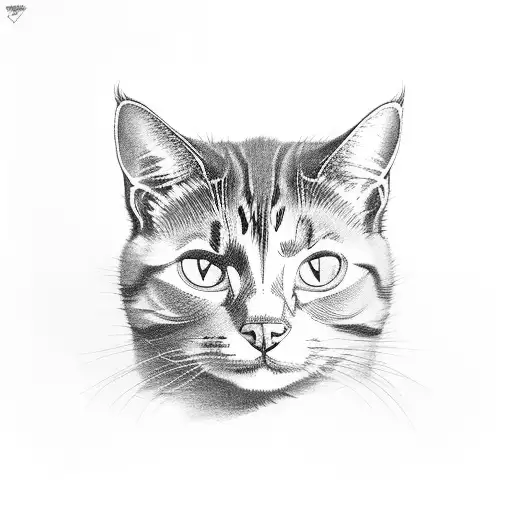 cat with uzi  tattoo design idea