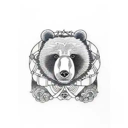 SAD BEAR CUB tattoo design idea