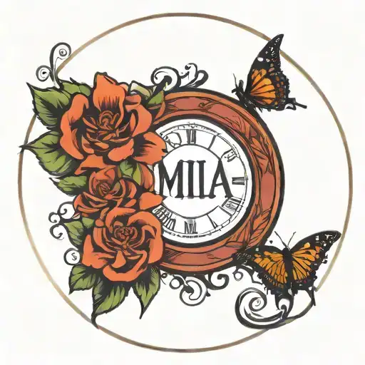 name Mila 12 10 2021 Roman numeral tattoo design idea