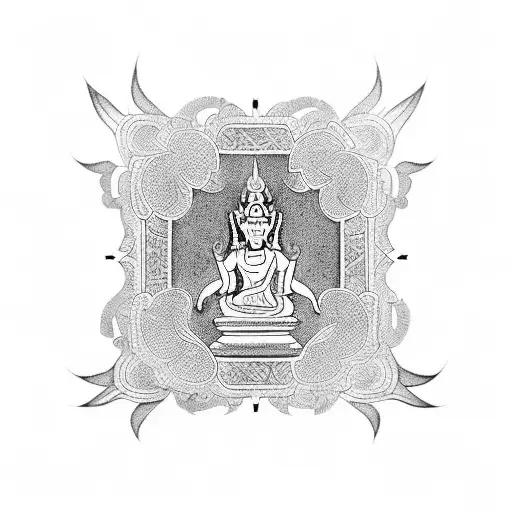 Traditional Cambodian temple  tattoo design idea