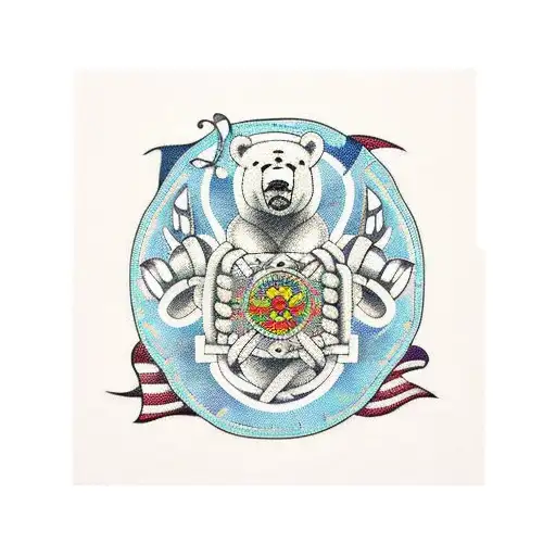 viking bear paw mosaic foot tattoo tattoo design idea