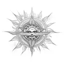 Dove with sun rays and clouds tattoo design idea