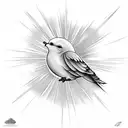Dove with sun rays and clouds tattoo design idea