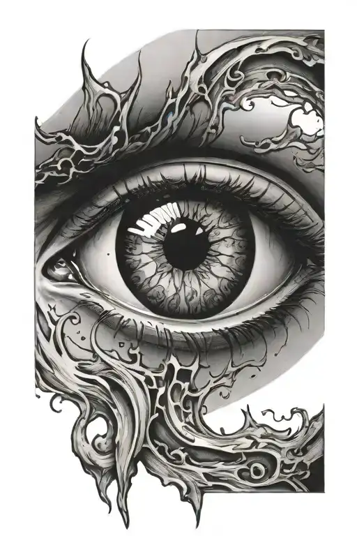 bleeding eye socket tattoo design idea