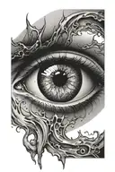 bleeding eye socket tattoo design idea
