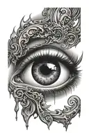bleeding eye socket tattoo design idea