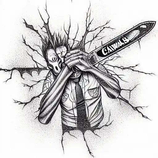 chainsaw man  tattoo design idea