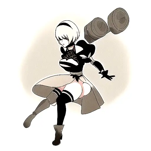 Nier Automata 2B tattoo design idea