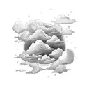 weather storm with clouds  tattoo design idea