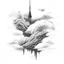weather storm with clouds  tattoo design idea