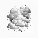 weather storm with clouds  tattoo design idea