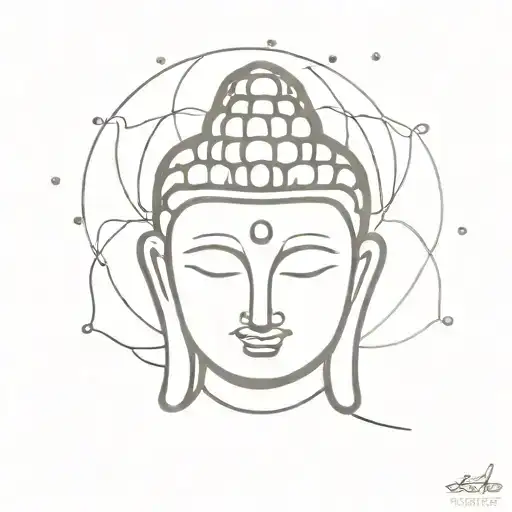 buddha head tattoo design idea
