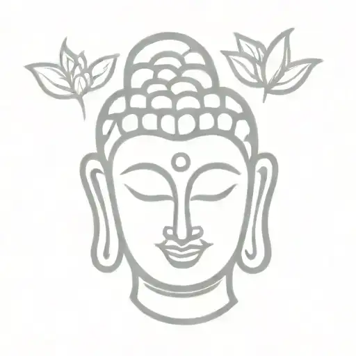 buddha head tattoo design idea