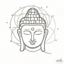 buddha head tattoo design idea