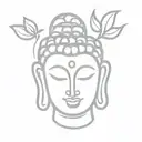 buddha head tattoo design idea