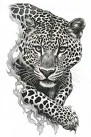 wise leopard in the shadow tattoo design idea