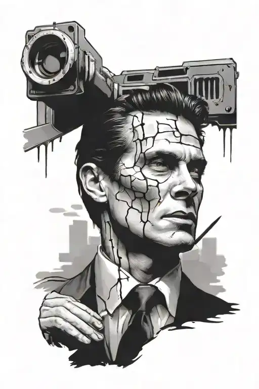 american psycho movie scene tattoo design idea