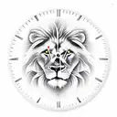 Lion, clock, arrow, compass tattoo design idea