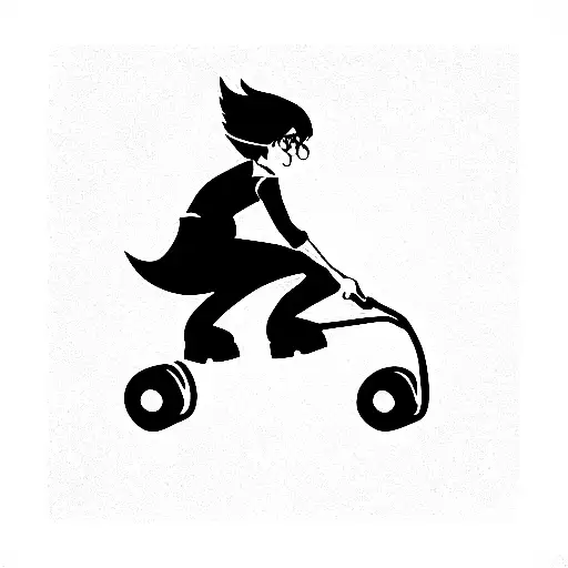Harry Potter, moons, roller skates tattoo design idea
