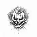 A joker face with the phrase 'Why so serious?' in dotwork style tattoo design idea