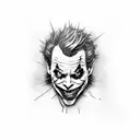 A joker face with the phrase 'Why so serious?' in dotwork style tattoo design idea