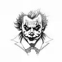 A joker face with the phrase 'Why so serious?' in dotwork style tattoo design idea