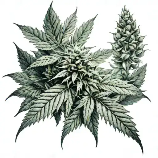 kurt ve marijuana tattoo design idea