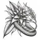 snake plant intertwined tattoo design idea