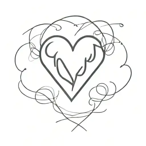 QP initials with a heart made tattoo design idea