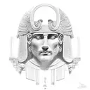 grec temple with centurion tattoo design idea