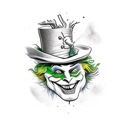 drink me bottle and mad hatter from alice in wonderland tattoo design idea