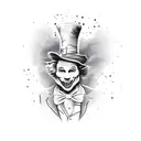 drink me bottle and mad hatter hat with time piece tattoo design idea