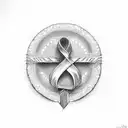 dementia awareness ribbon with the date 08.26.23  tattoo design idea
